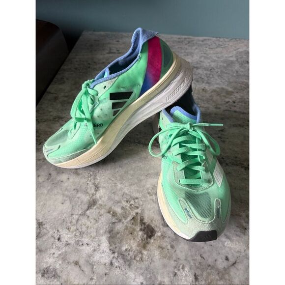 Adidas Adizero Boston Flexible Running Shoes Mint Green Size 9 - Picture 2 of 9